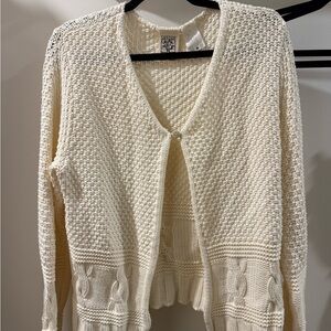 Parkhurst Ivory Knit Cardigan Sweater